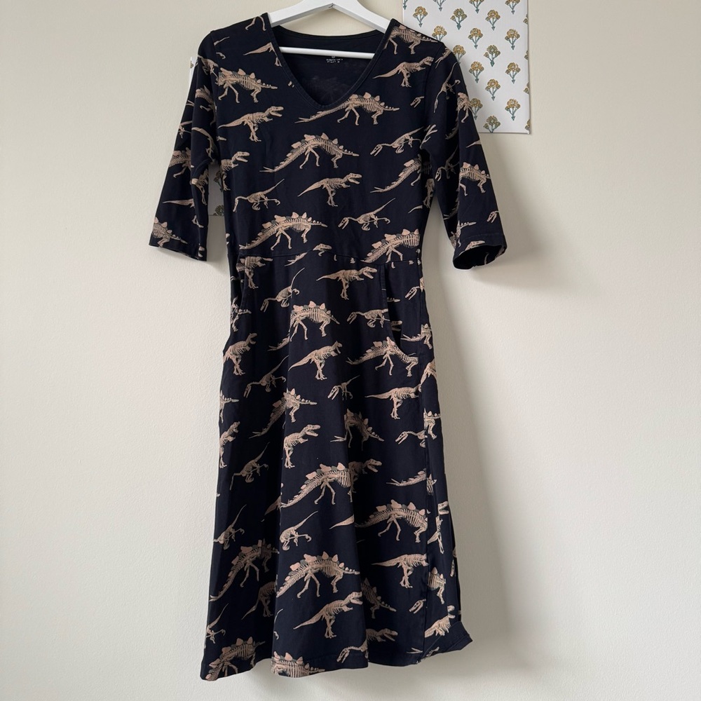 Svaha Dinosuar Skeleton Print Dress